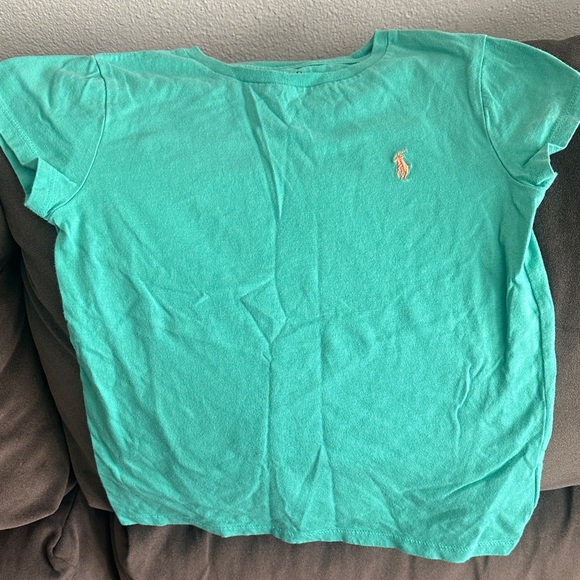 Polo by Ralph Lauren Kids' Teal T-Shirt with Orange Logo - Picture 1 of 1